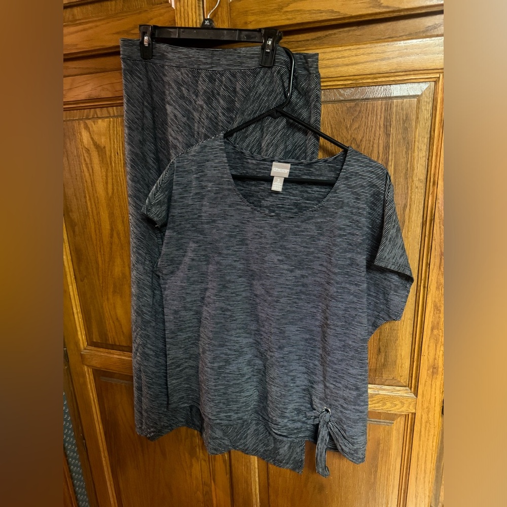 Chicos darling comfy shirt/skirt size 12-14 Chicos top size 16-18 stretch